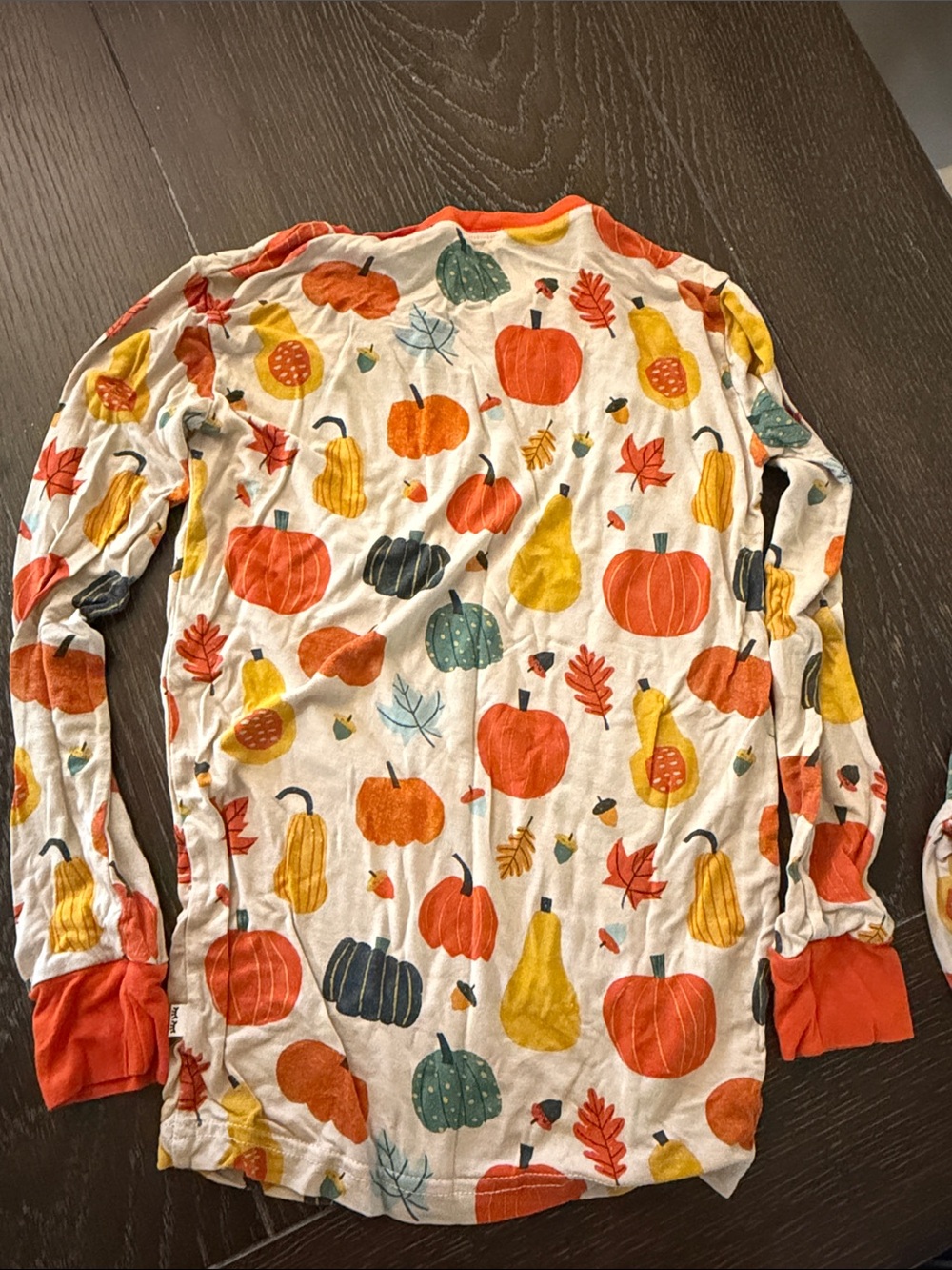 Little Sleepies Kids Bamboo Pumpkin Gourd Print Pajama Set Orange Size 7/8 - Picture 4 of 7